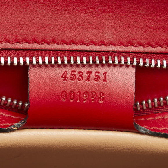 GUCCI Bamboo Lilith Coral Snake Handbag Shoulder Bag 453751 Red Leather - Picture 6 of 7